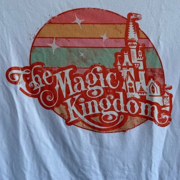 Women's Disney The Magic Kingdom Castle Sunrise White T-shirt - Picture 5 of 5